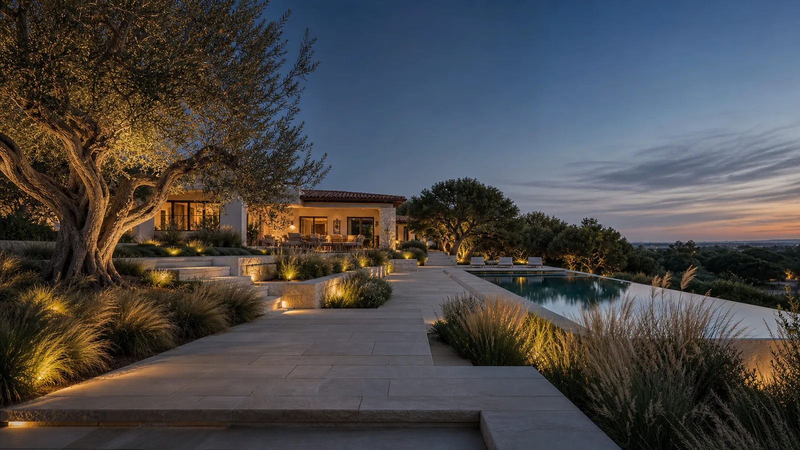 Professionally lit landscape showing a premium presentation