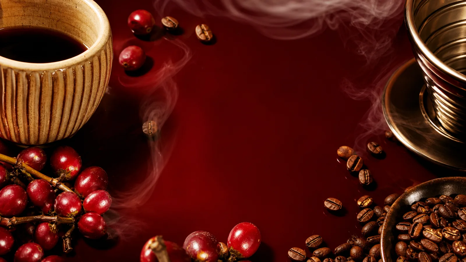 Velvet Hammer coffee website concept with rich red styling