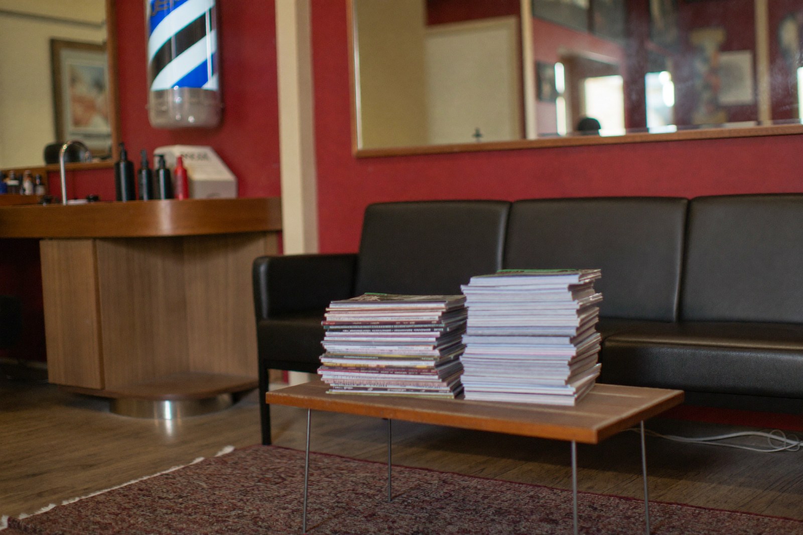 The reception area at Boldline Barber Co.