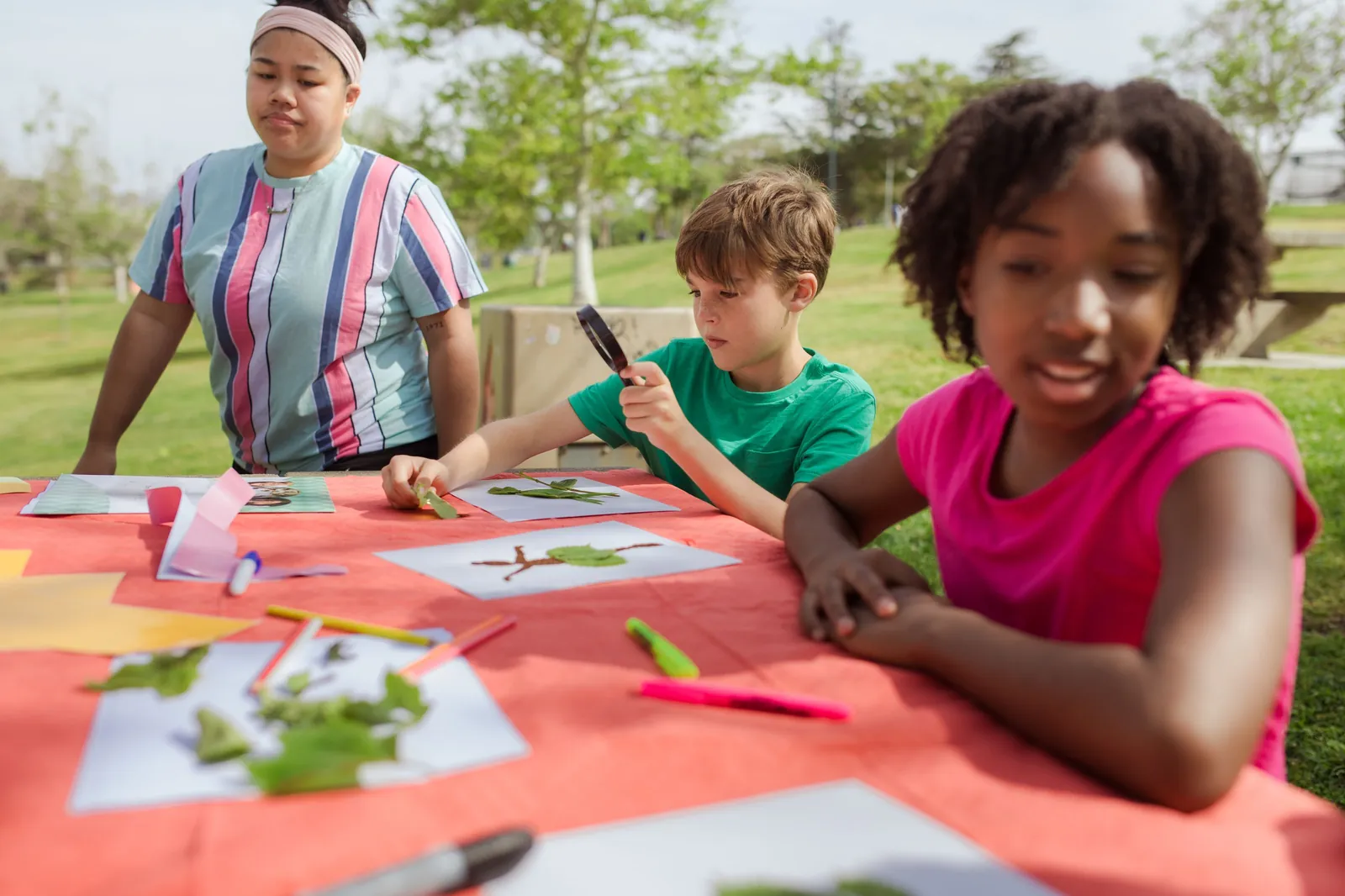 Students doing an outdoor activity